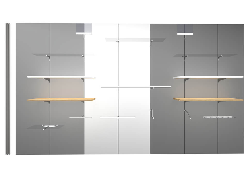 Slim single shopfitting system
