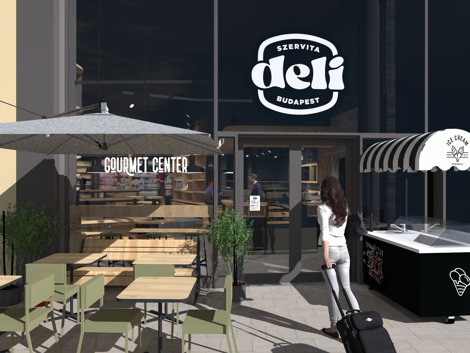 Modern delikát üzlet és hangulatos kávázó