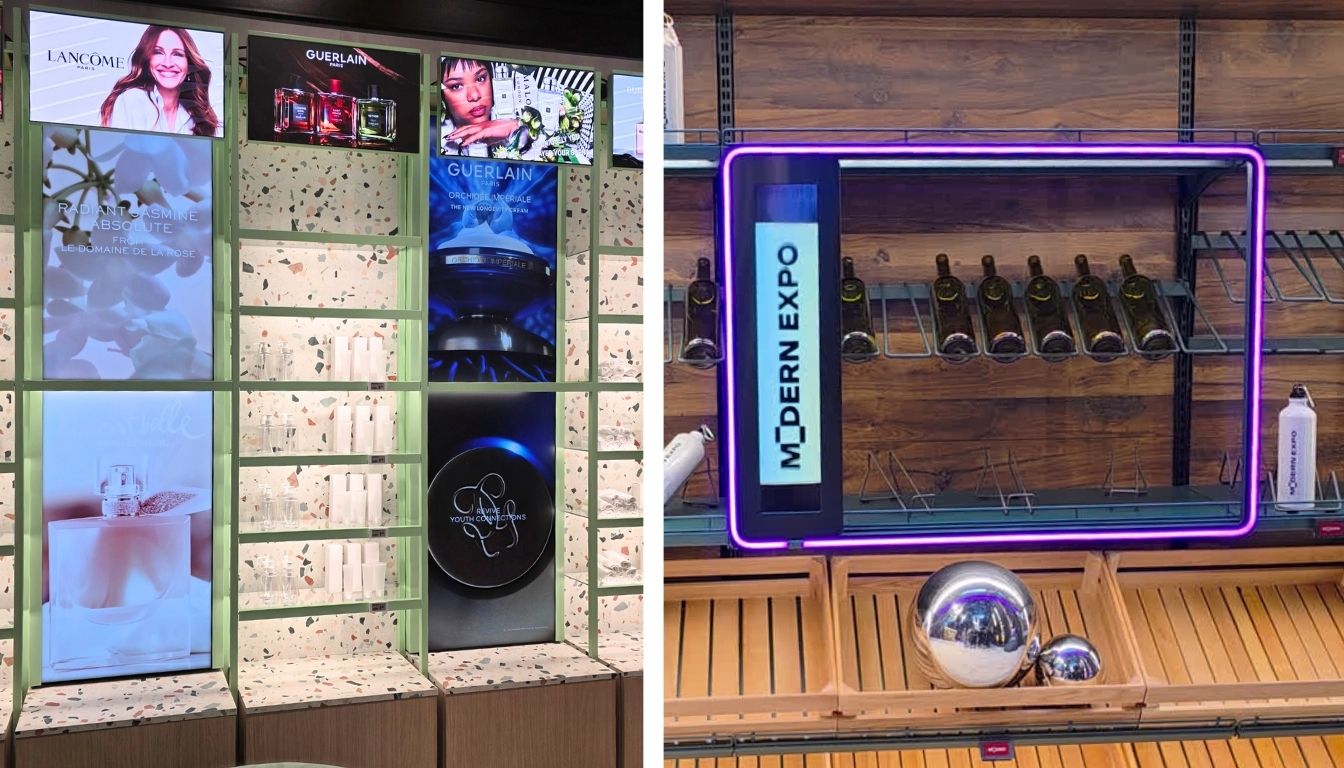 digitális kijelző és retail kommunikációs megoldás üzlettérben